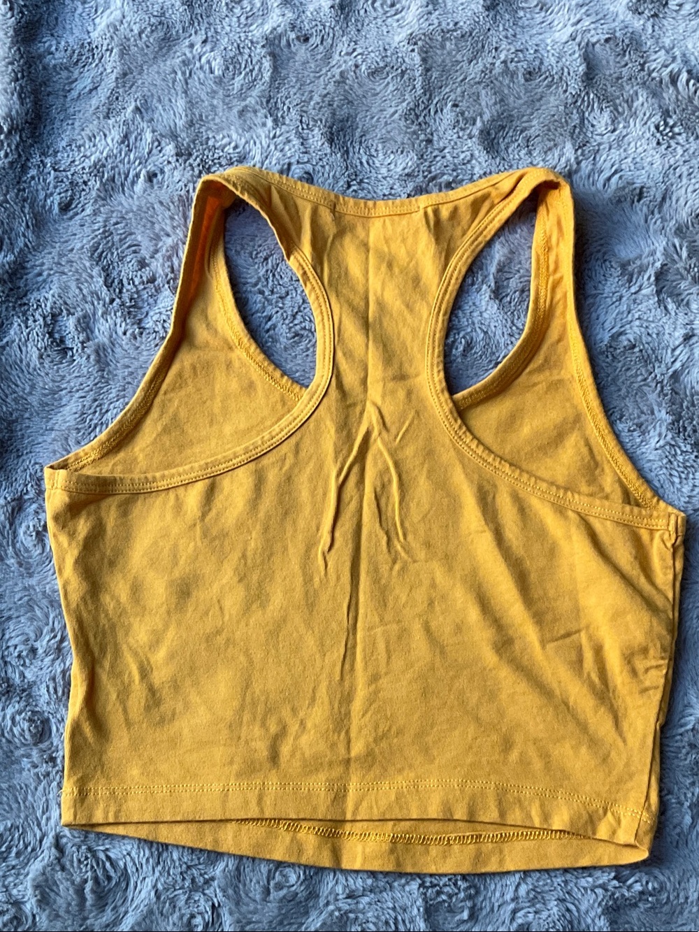 Active Basic Mustard Yellow Racerback Crop Tank - Picture 4 of 5